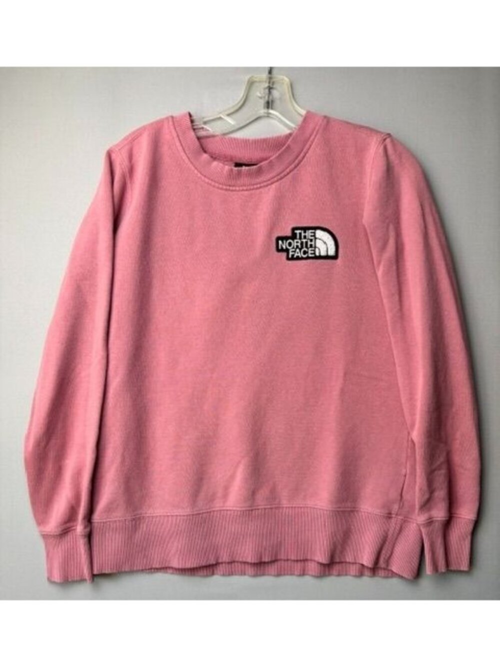 The North Face Women's Pink Crewneck Sweatshirt Small Fleece Logo Pullover